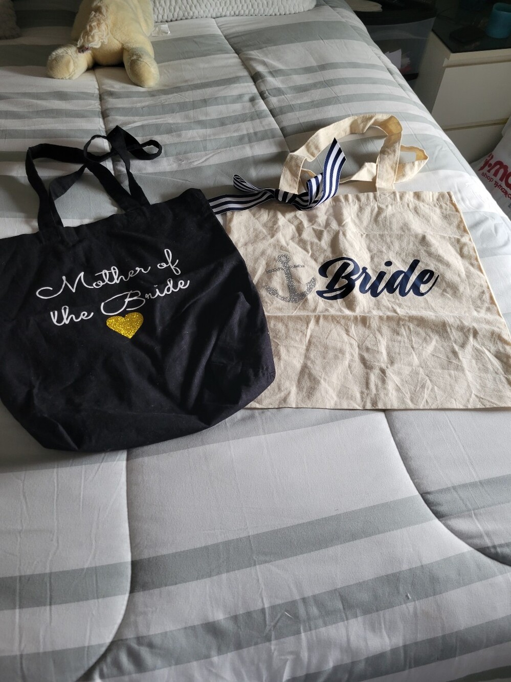 Bride And Mother Of Bride Canvas Bags